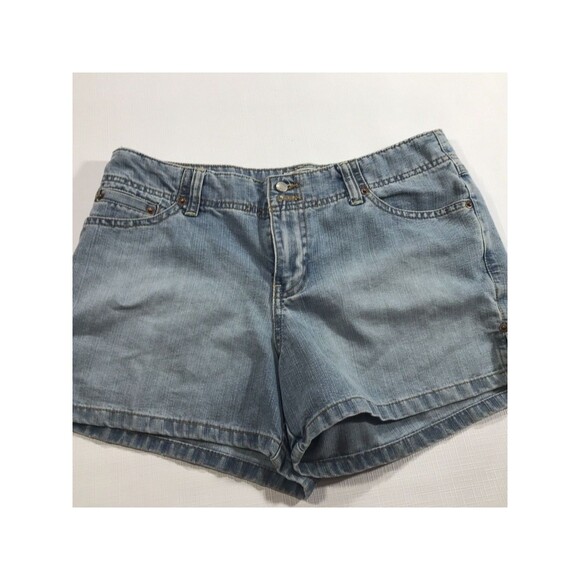 Vintage Old Navy Shorts Size 8 Blue Denim Low Waist Y2K Patchwork - Picture 1 of 6